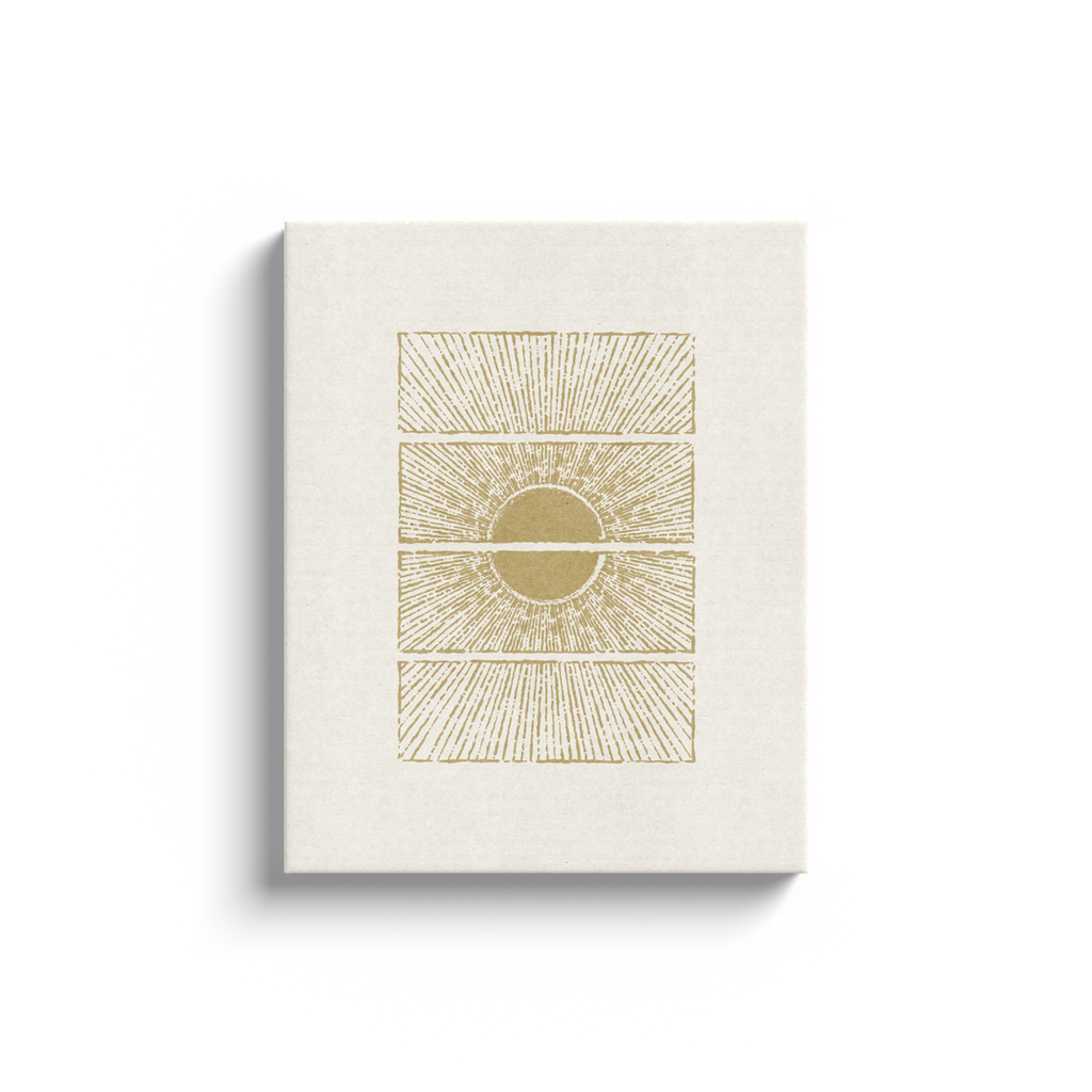 “Split-Sun” Canvas Print (White/ Gold)