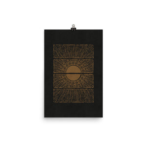 Abstract Print "Split-Sun" (Black / Gold)