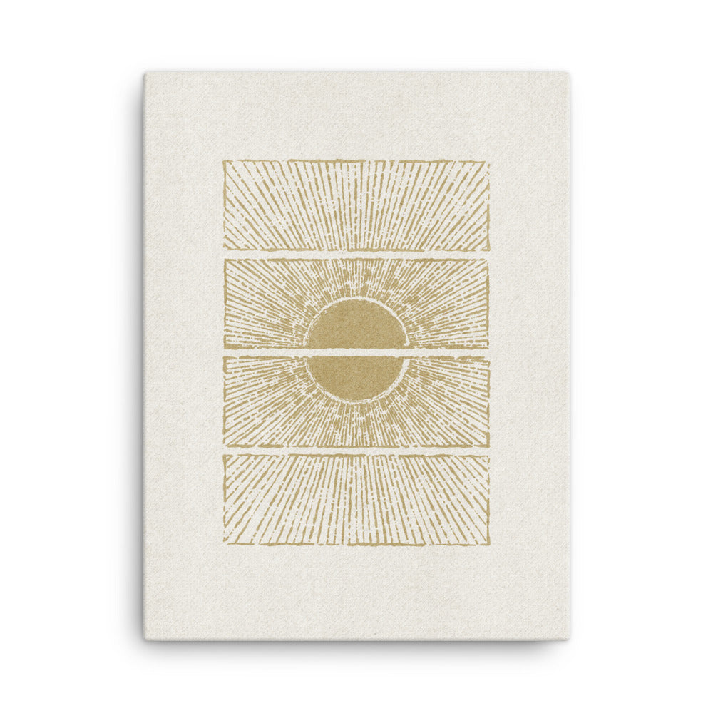 “Split-Sun” Canvas Print (White/ Gold)